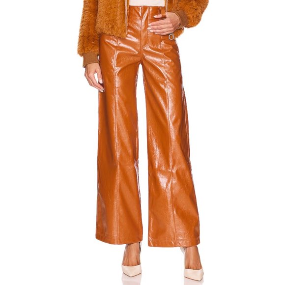 NWT Free People Star Crossed Lovers Faux Leather Pants Size 2 - Picture 9 of 13